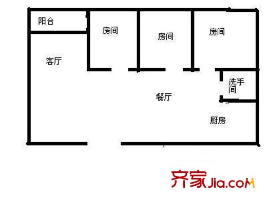 金桃园大厦 3室 户型图