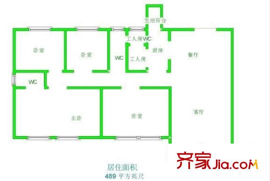 粤海大厦 3室 户型图