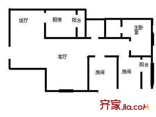 粤海大厦 4室 户型图