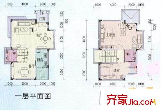 深圳 富豪山庄 2居 户型图1