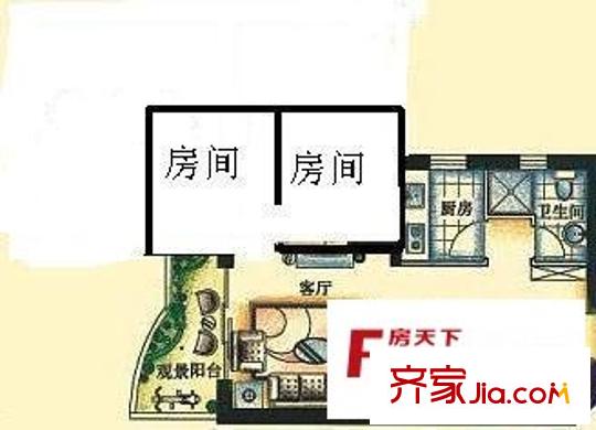 招南小区 2室 户型图