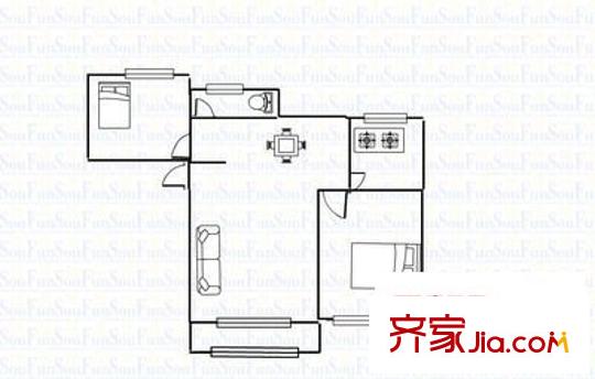 长发楼 2室 户型图