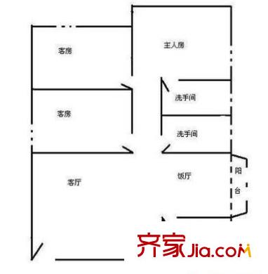 长发楼 3室 户型图