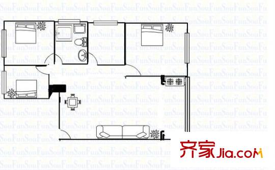 民富樓 3室 戶型圖