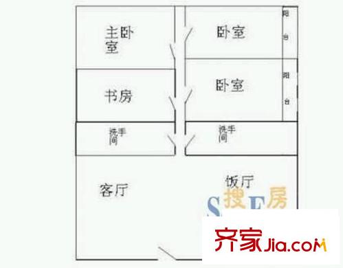 體委宿舍 4室 戶(hù)型圖