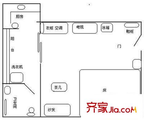 春筍樓 1室 戶型圖