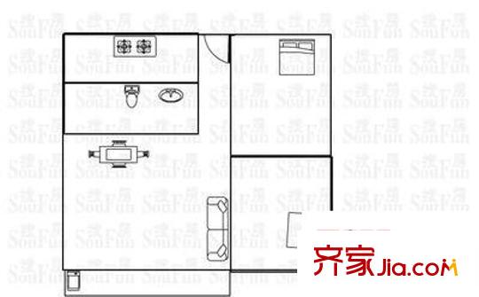 翠榕花園 3室 戶型圖