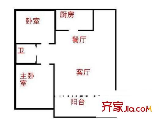 翠榕花園 2室 戶型圖