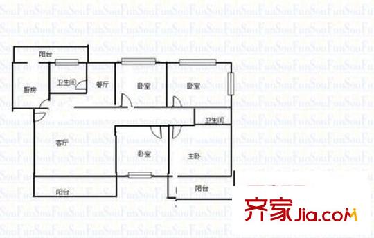 翠榕花園 4室 戶型圖