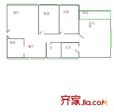 怡庭园 3室 户型图