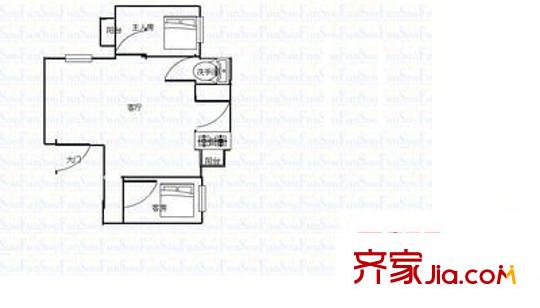 金秀小區(qū) 2室 戶型圖