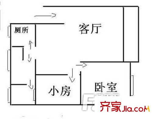 深圳 金湖花園b區(qū) 2房戶型圖