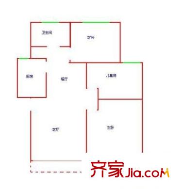 天马综合楼 3室 户型图