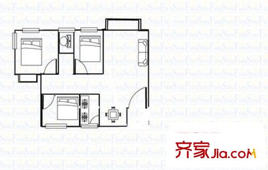 天马综合楼 3室 户型图