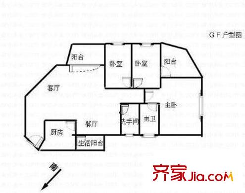 世界花园樱花居 3室 户型图