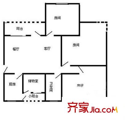 金秀小區(qū) 3室 戶型圖