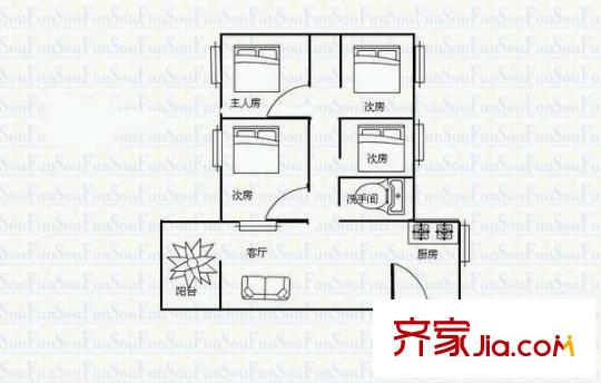 金秀小區(qū) 4室 戶型圖