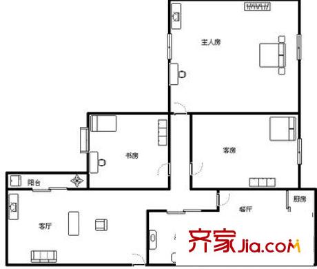 金湖花園B區(qū)戶型圖戶型圖 2室2廳1衛(wèi)1廚