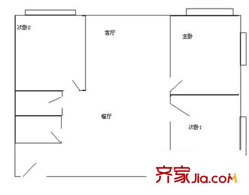 金湖花園B區(qū) 3室 戶型圖