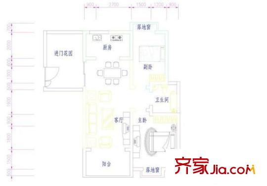 梅龍苑 2室 戶型圖
