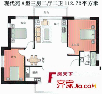 現(xiàn)代苑 4室 戶型圖