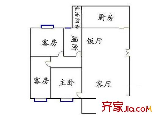 世界花园雅兰居 户型图1