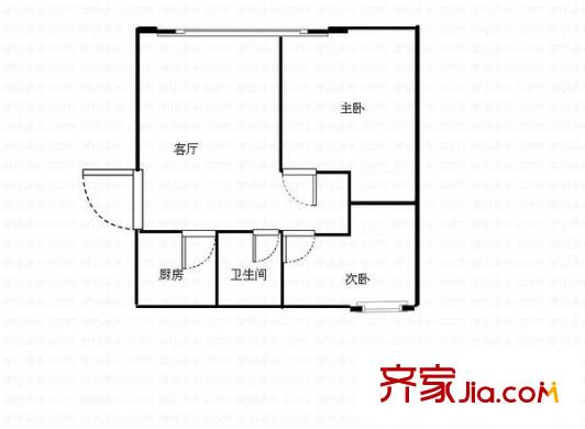 世界花园雅兰居 2室 户型图