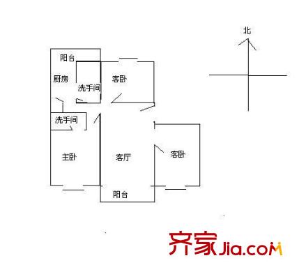荔花村 4室 戶型圖
