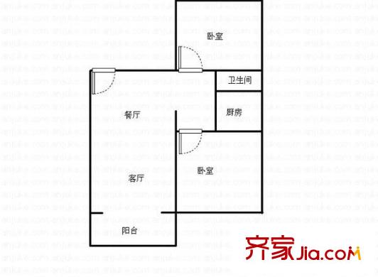 福满园 2室 户型图