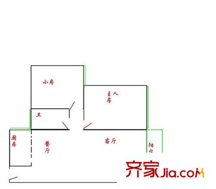 招东小区 2室 户型图