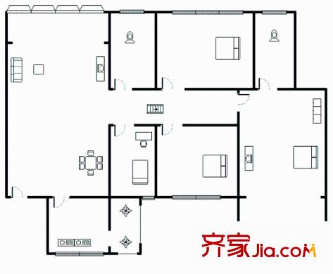 中興西小區(qū) 3室 戶型圖