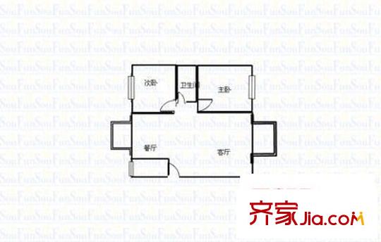 盛銘居 2室 戶型圖