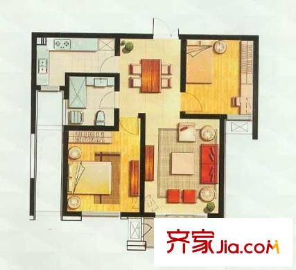 梅龍苑 2室 戶型圖