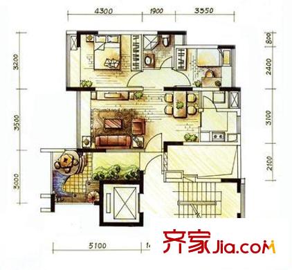 深圳榕苑戶型圖1
