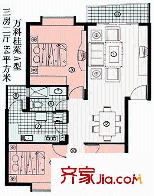 深圳萬科桂苑戶型圖5