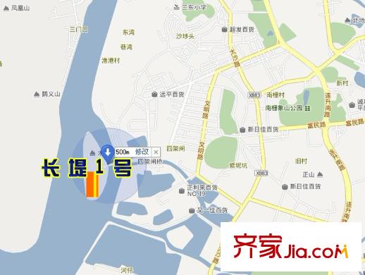 長堤1號交通圖區(qū)位示意圖