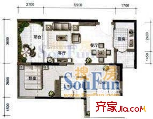 深圳 世界花园雅兰居 户型图1