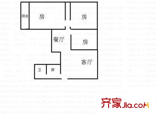 招东小区 3室 户型图