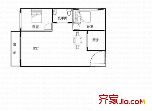 御龍華庭 2室 戶型圖