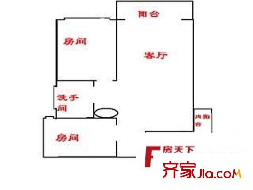 錦花大廈 2室 戶型圖