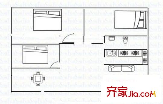 錦花大廈 3室 戶型圖