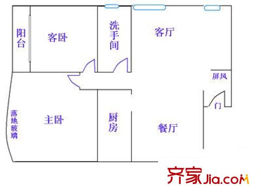 福崗園 2室 戶(hù)型圖