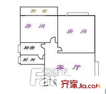 中興西小區(qū)戶型圖2居室 