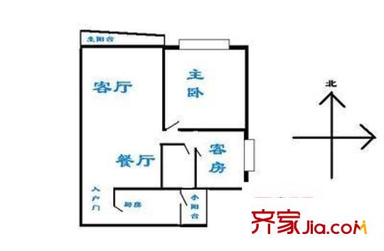 盛銘居 2室 戶型圖