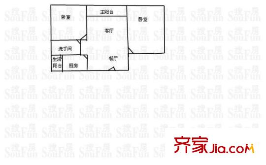 四海宜家 2室 户型图