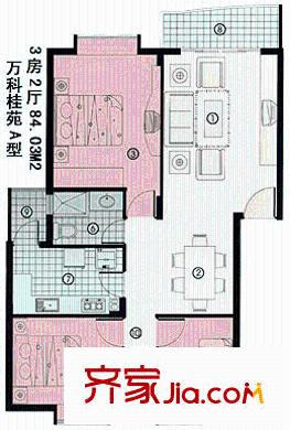 深圳萬科桂苑戶型圖3
