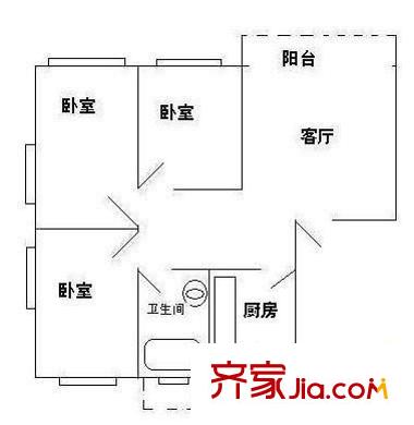天元大廈 3室 戶型圖