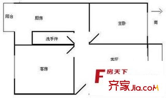 天元大廈 2室 戶型圖