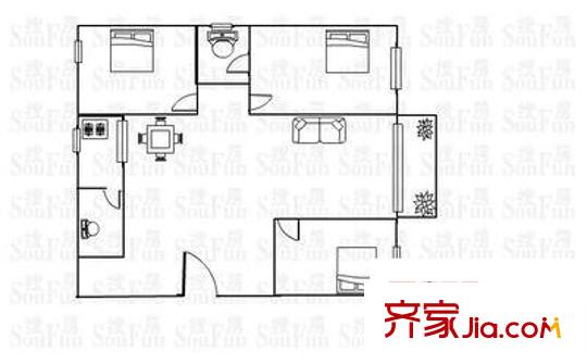 綠映居 3室 戶型圖