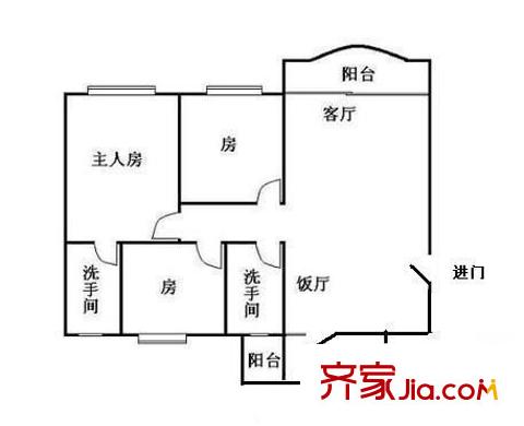 红花园 3室 户型图